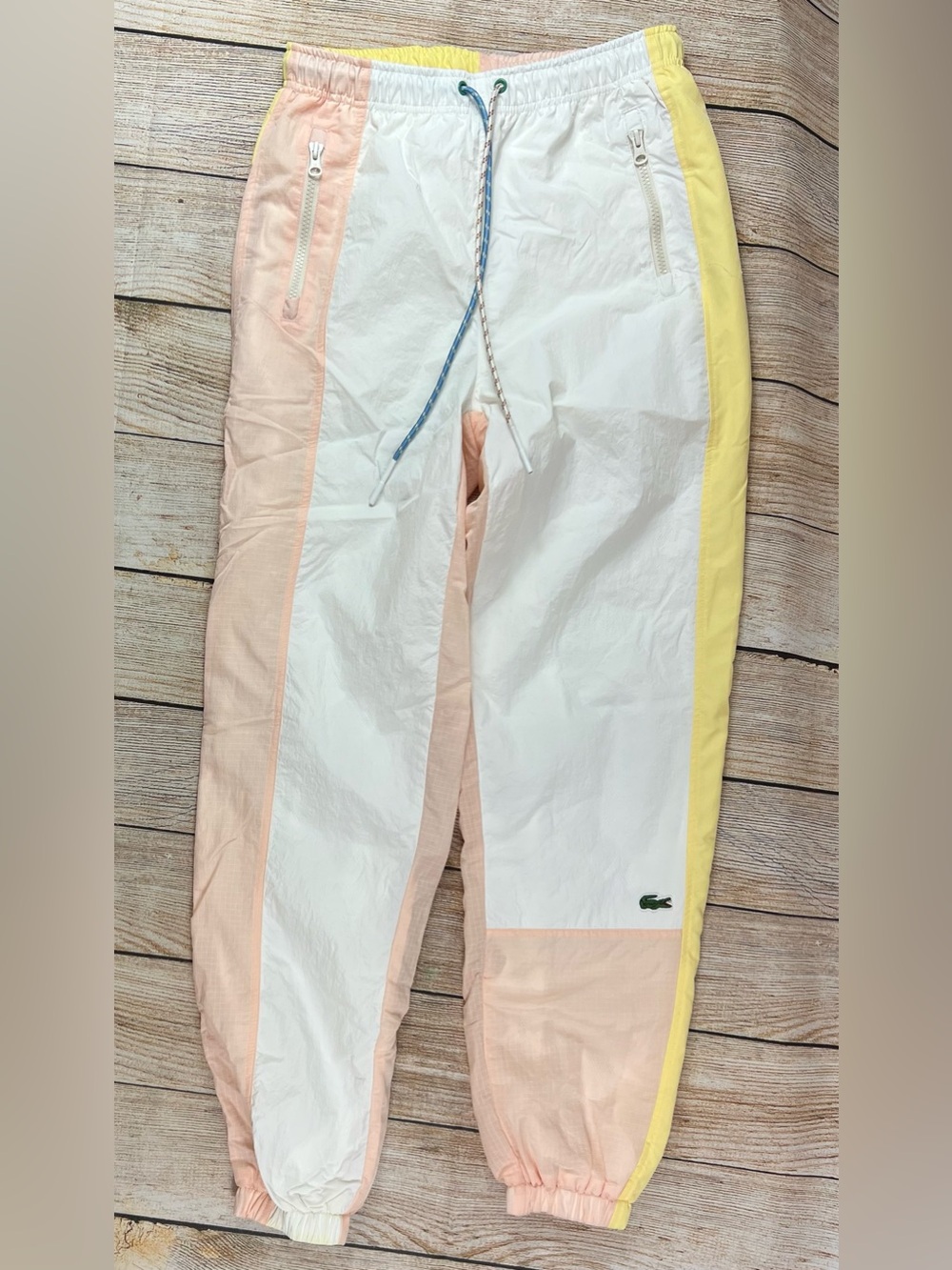 Women's Lacoste L!VE Light Pastel Color Block Jogging Pants Size 34 EU XS US